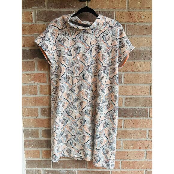 Mely New York Leaf Print Dress Size Large - Picture 1 of 5